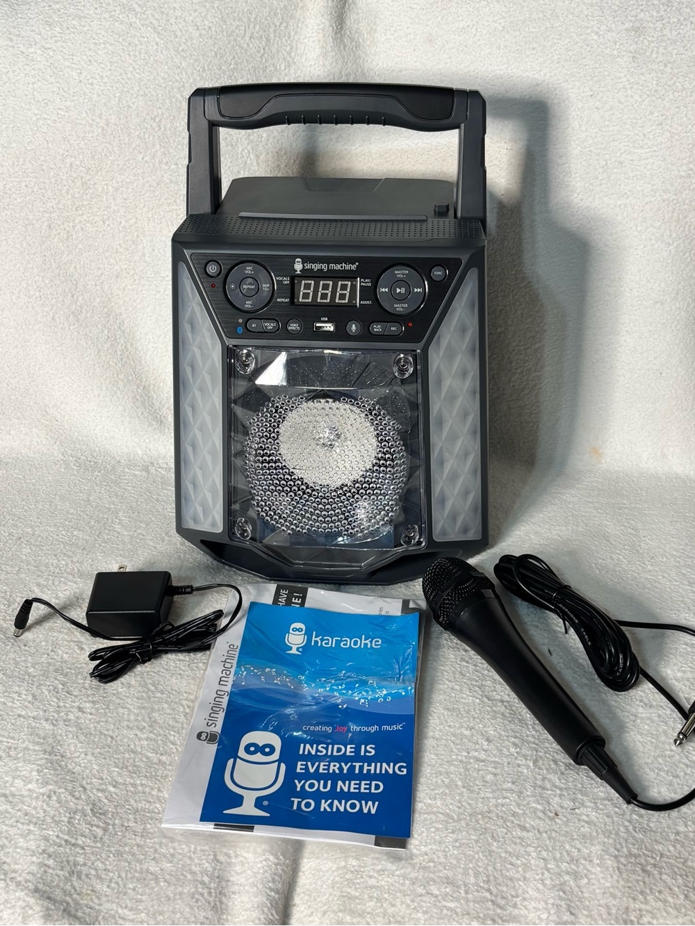 Singing Machine Portable Karaoke Speaker with Microphone - Black